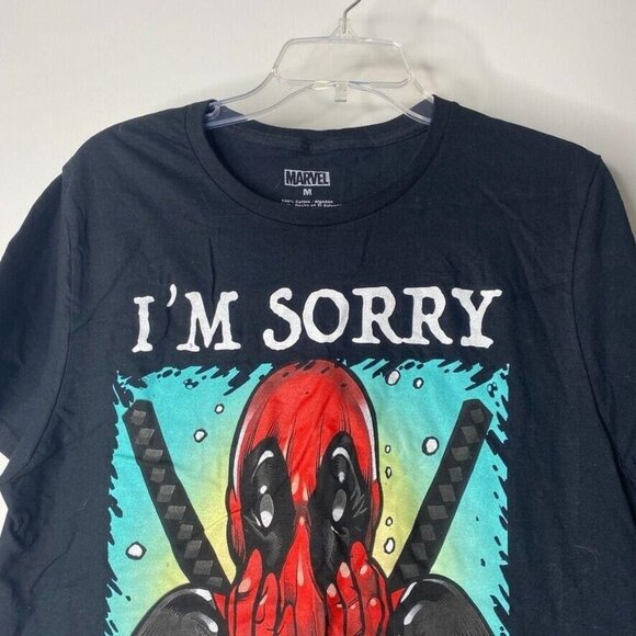 Marvel Deadpool I'm Sorry Did I Offend You? Men's Black T-shirt Size M - Picture 3 of 6